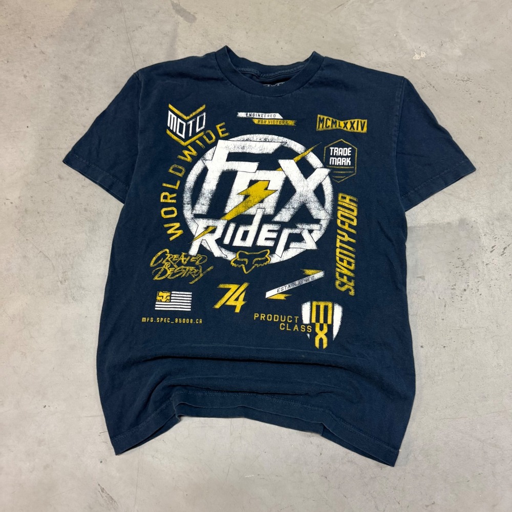Vintage y2k Fox Racing Navy Tee